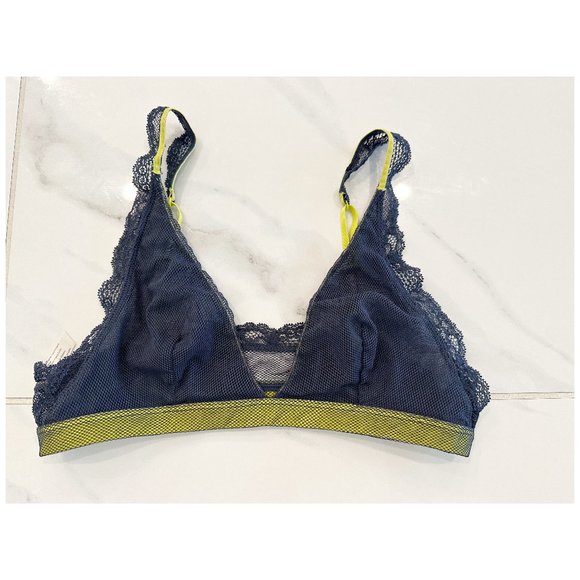 CFP Free People Intimately ‘See Through You’ Navy Blue, Neon Lime, Sz S - Picture 2 of 9